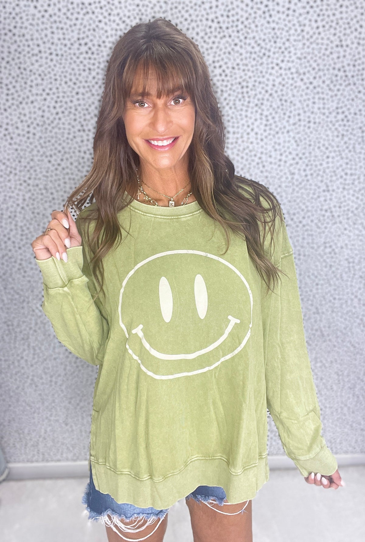 Curvy Pure Happiness Mineral Washed Pullover