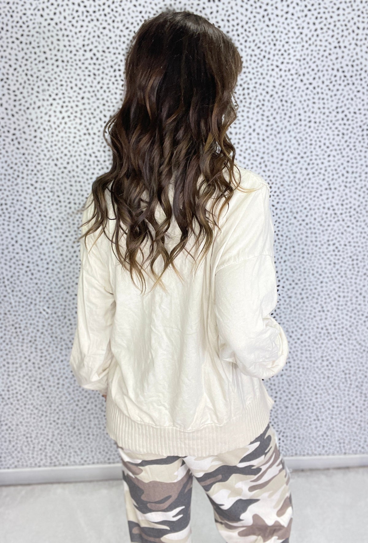 Question For You Wide Collar V-Neck Sweatshirt In 2 Colors