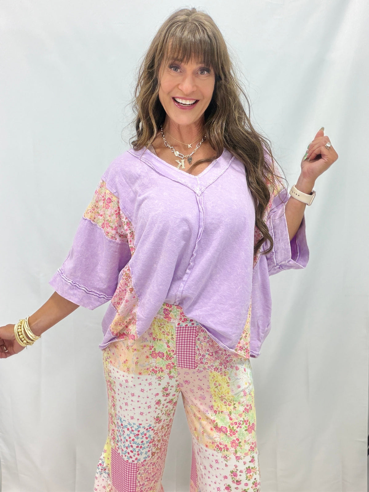 Floral Frolic Mineral Washed Spring Picnic Poncho In 4 Colors