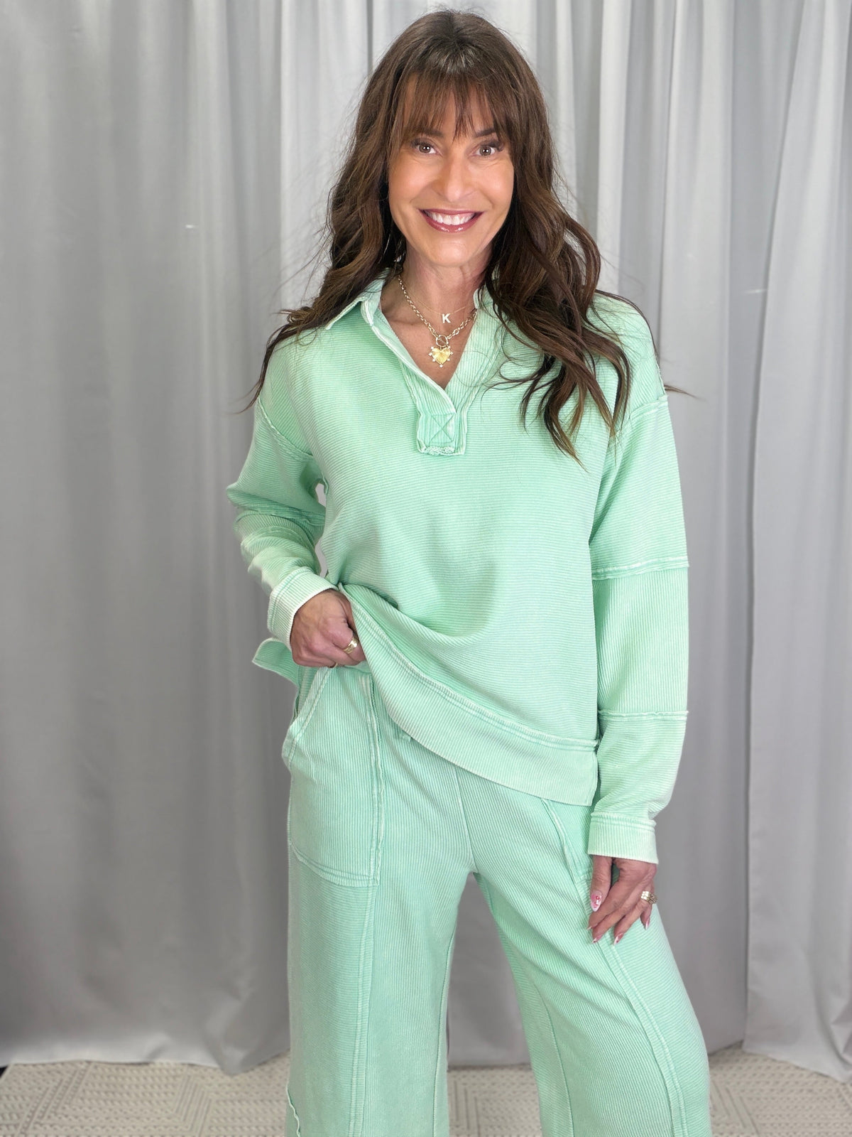 Coastal Comfort Textured Thermal Pullover In 5 Colors