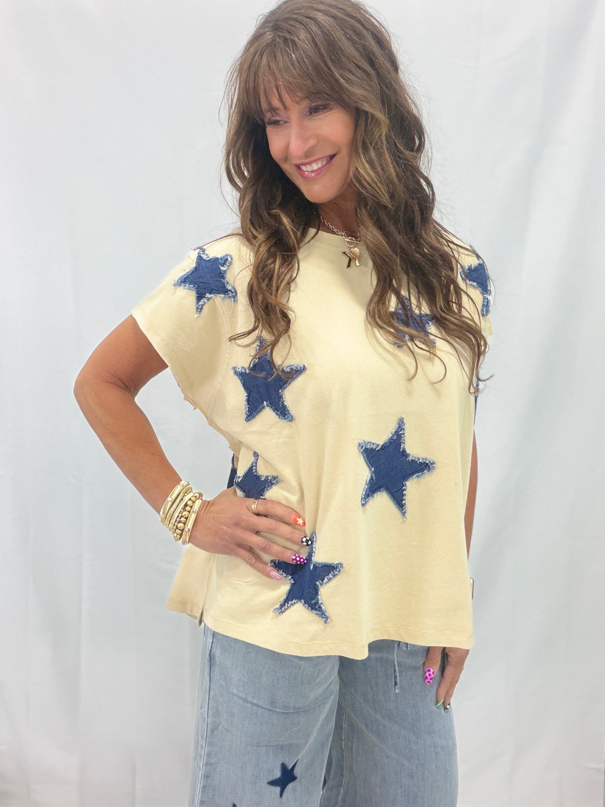 Starlight Patch Short Sleeve Tee In Natural