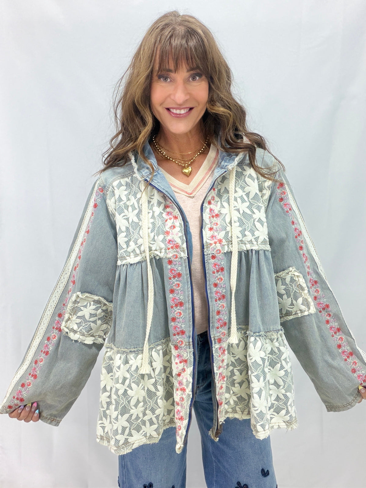POL Where You Are Vintage Washed Patched Jacket In 2 Colors *Final Sale*