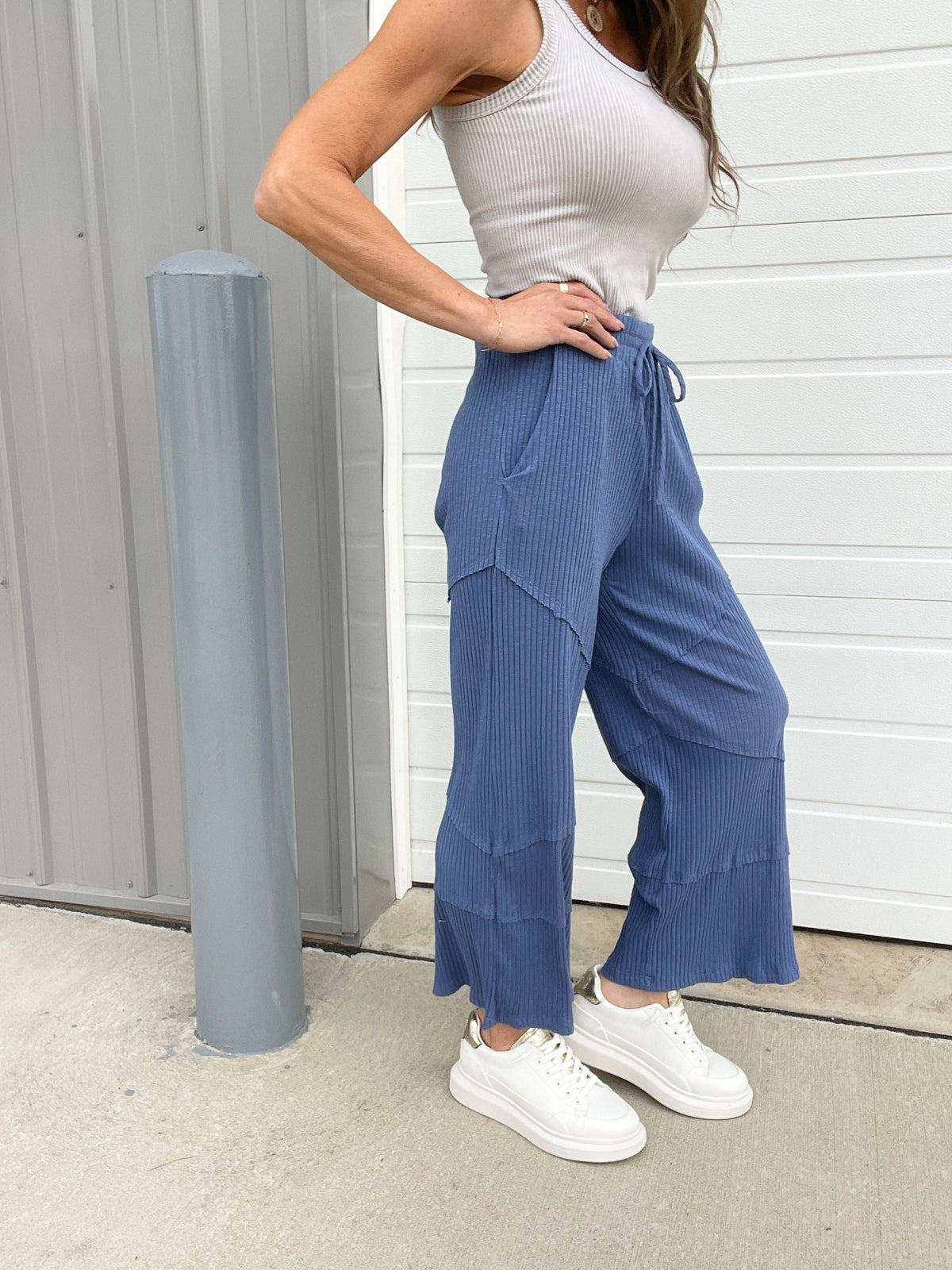 Don't Get Better Than This Ribbed Comfy Pants In 3 Colors: Marsala, Denim, Taupe *Final Sale*