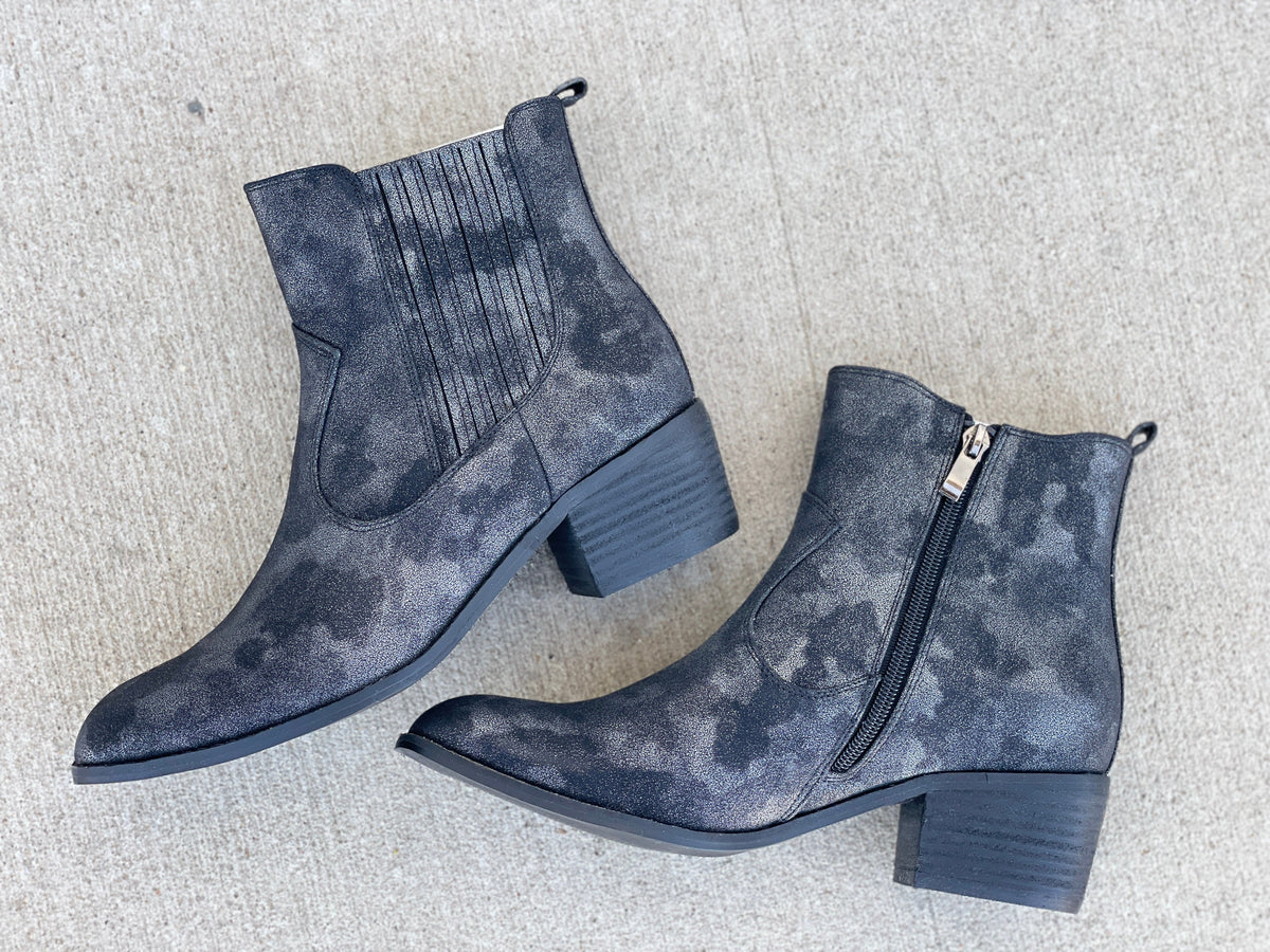 Corky's Starboard Side Zip Black Metallic Boots *Final Sale*