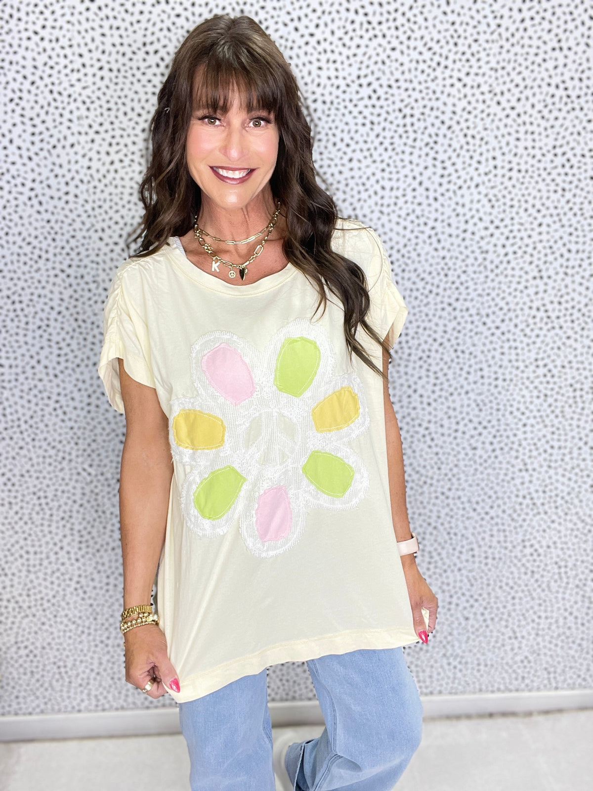 Blossom Breeze Flower Patch Mineral Washed Top In 3 Colors