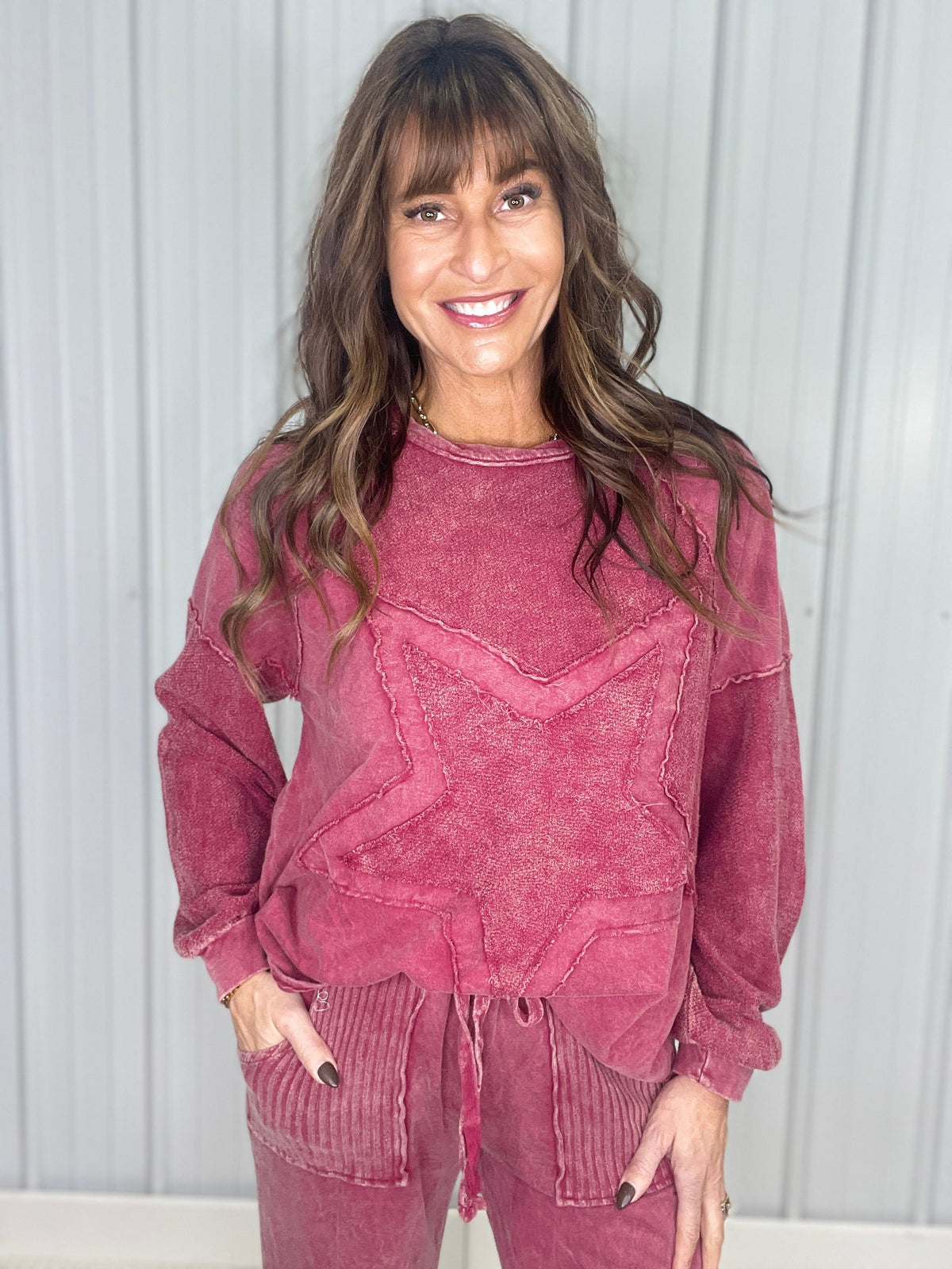 Shine Your Way Star Patched Sweatshirt In 4 Colors