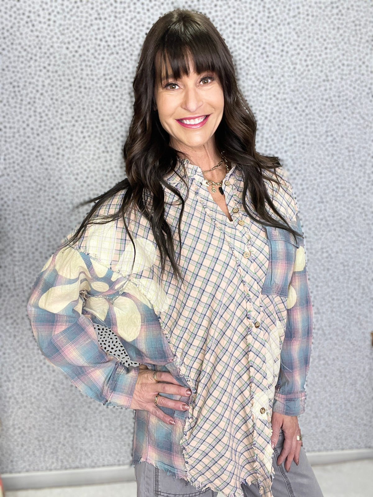 Sweet Bloom Flower Print Button Down Top In Multi *Final Sale*
