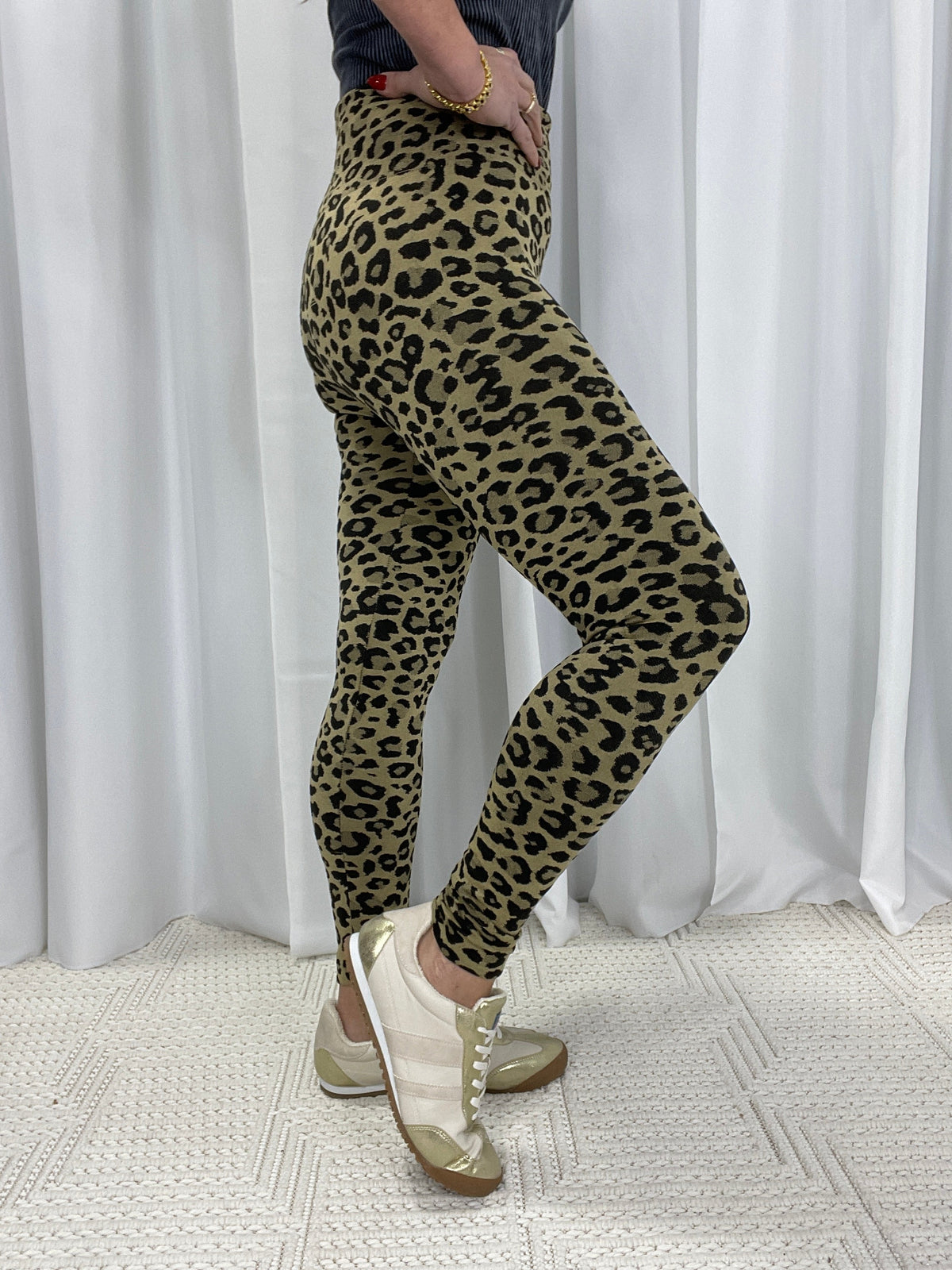 Staying In Comfort Patterned Fleece Lined Leggings In 2 Colors *Final Sale*