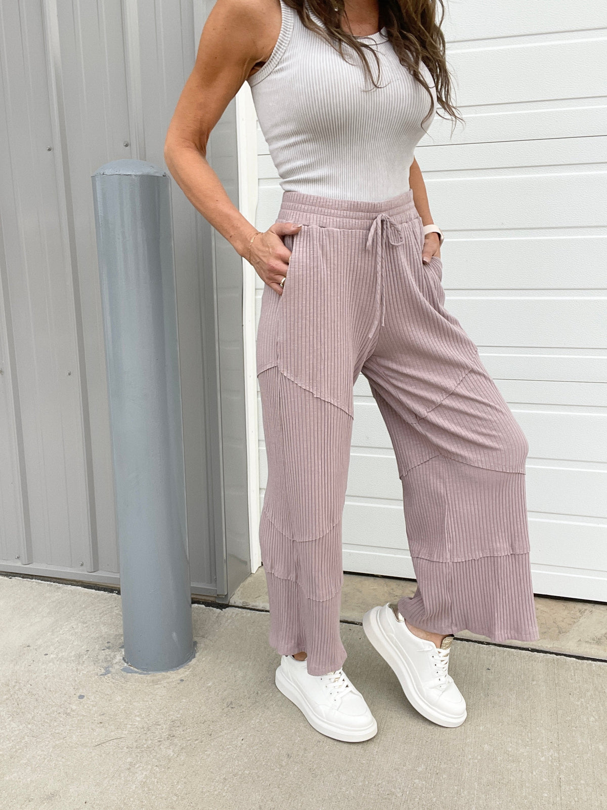 Don't Get Better Than This Ribbed Comfy Pants In 3 Colors: Marsala, Denim, Taupe *Final Sale*