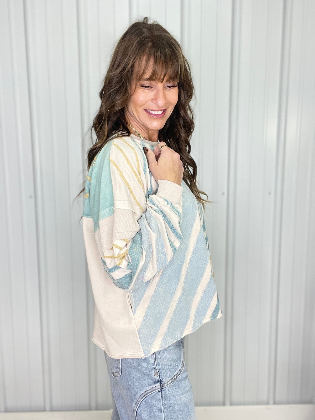 Oli & Hali Next For You Stripe Detail Top In 2 Colors *Final Sale*