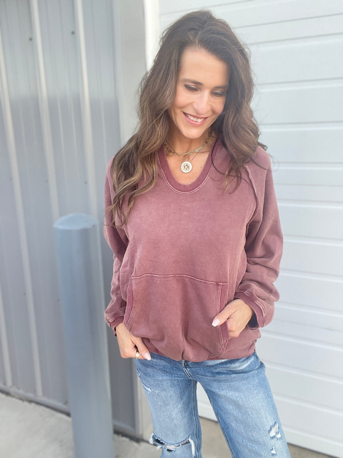 Always Yours Acid Washed Hoodie In 3 Colors: Olive, Plum, Pumpkin *Final Sale*