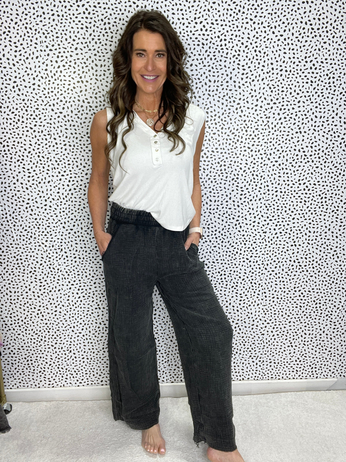 Taking It Easy Gauze Pants In 2 Colors *Final Sale*