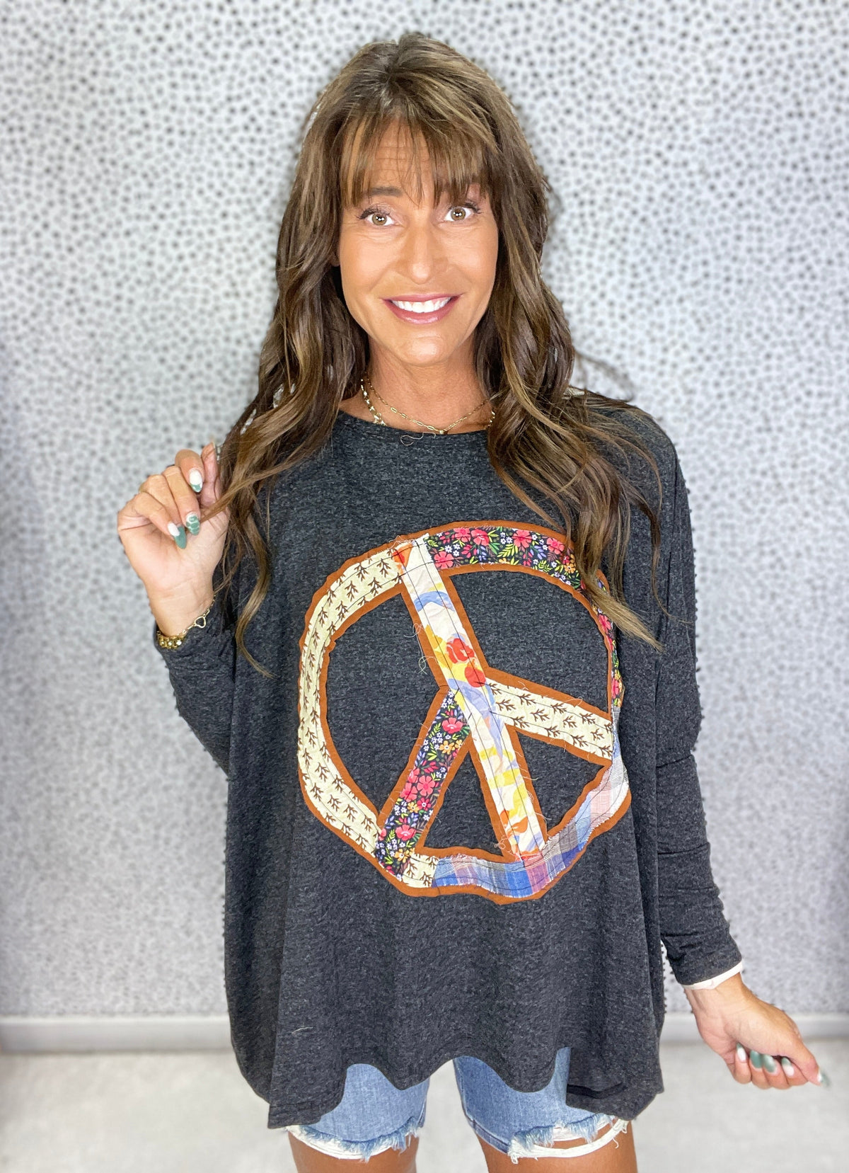 Peace Patch Mélange Knit Top In 3 Colors *Final Sale*