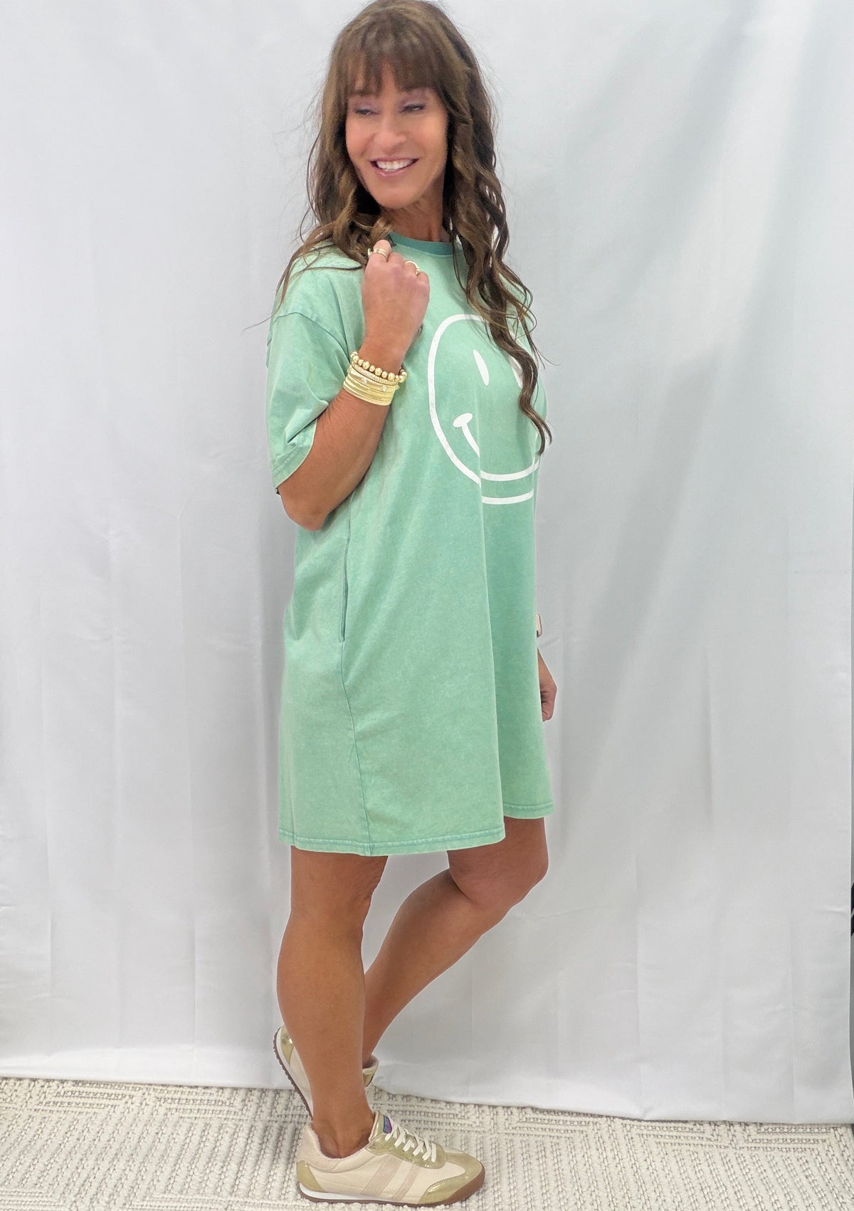 Good Vibes Mineral Washed Jersey Dress In 4 Colors