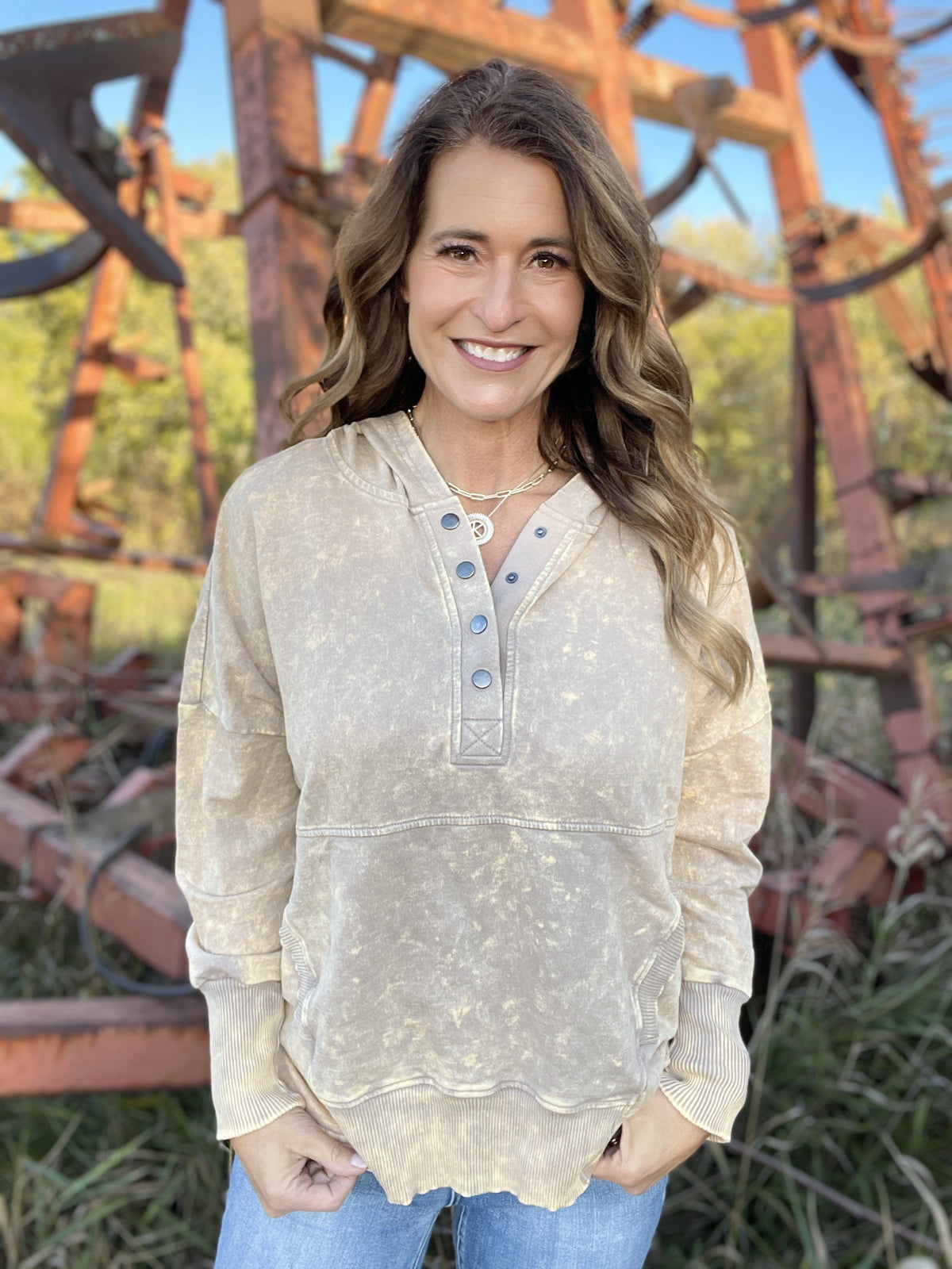 Casual Occasions Acid Wash Kangaroo Pocket Hoodie In 4 Colors *Final Sale*