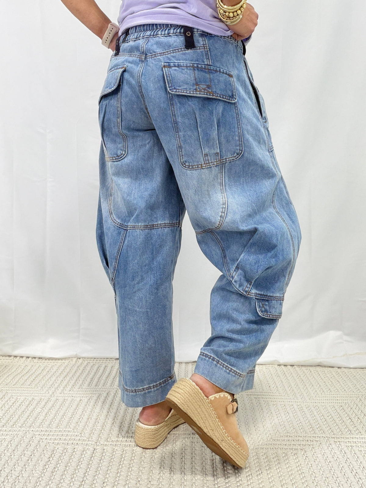 Oli & Hali  Pocket Full of Daydreams Barrel Jeans In Denim