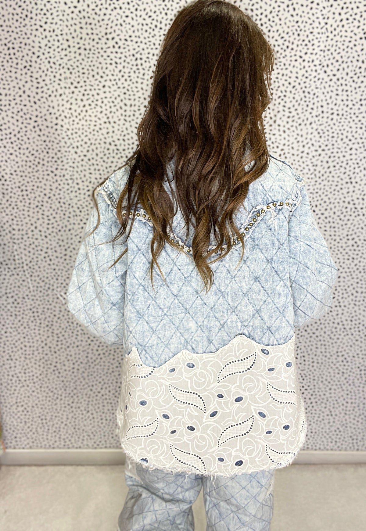 POL Take My Time Long Sleeve Shirt Jacket In Denim *Final Sale*