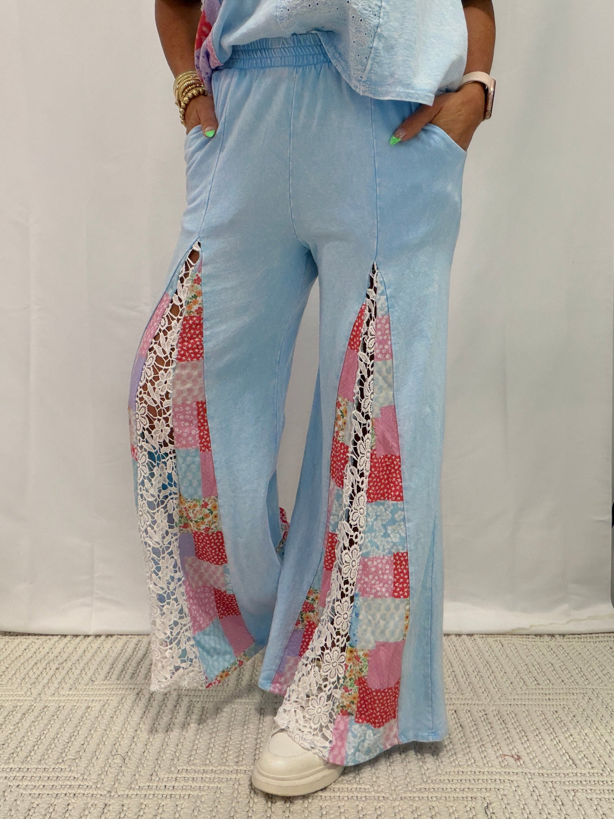Don't Want To Miss Out Patchwork Floral Pants In 2 Colors *Final Sale*