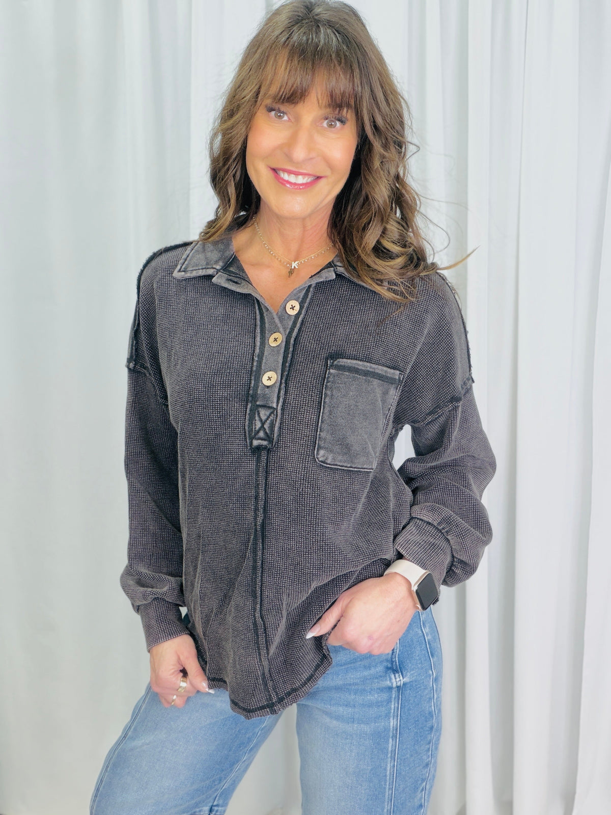 Can't Stop Won't Stop Collared Pullover In 3 Colors *Final Sale*