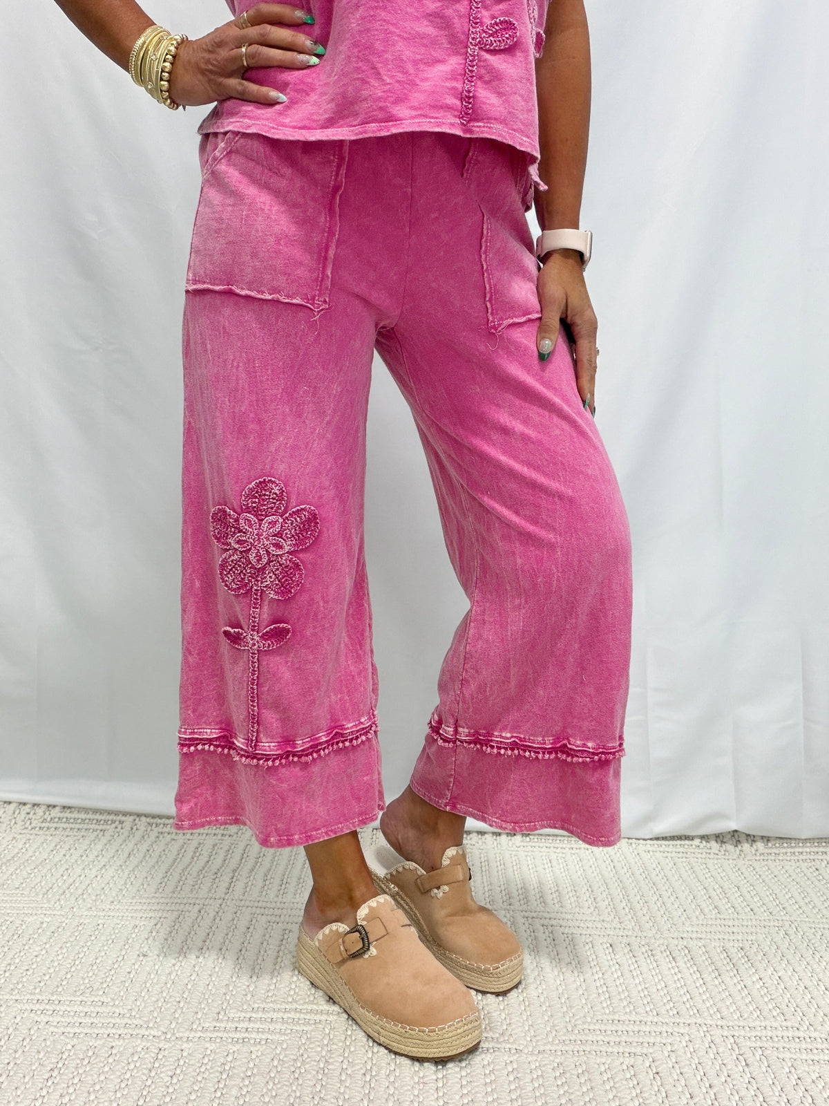Petal Pop Mineral Washed Pants in 3 Colors