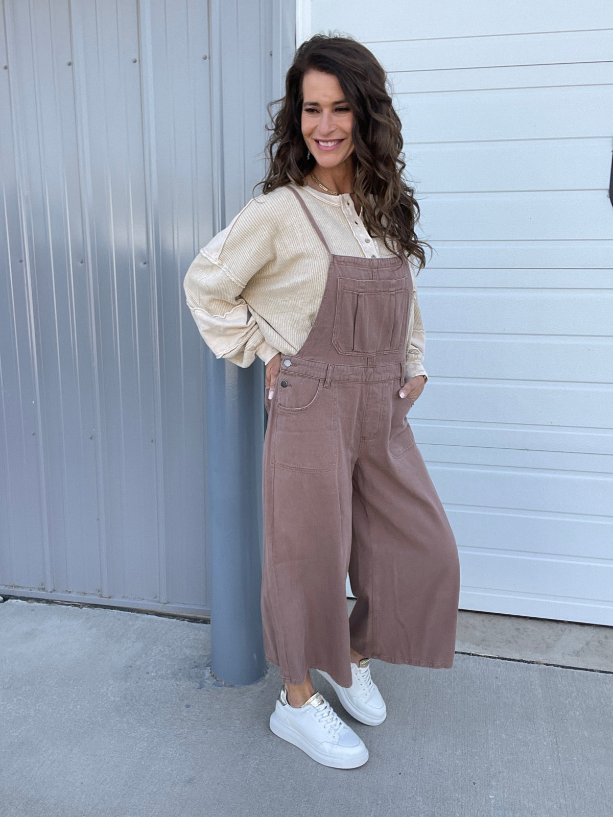 Heartbreaker Washed Twill Overalls In 2 Colors: Mocha, Sage *Final Sale*