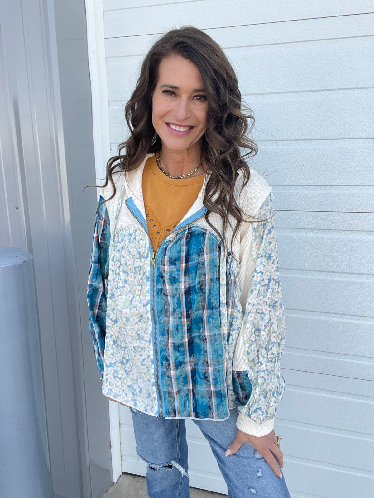 Pol Love And Beauty Long Sleeve Zip Up Shirt Jacket In 3 Colors
