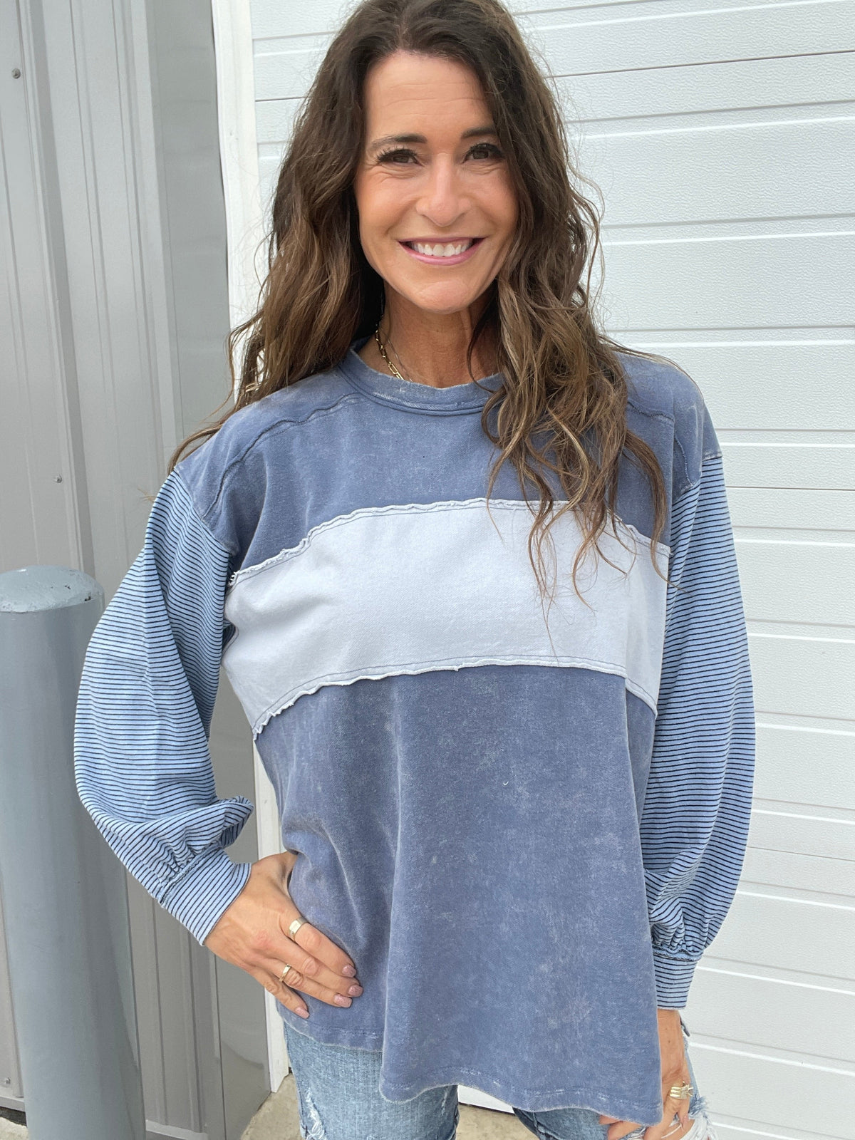 Got A Hunch Color Mix Terry Top In 3 Colors *Final Sale*