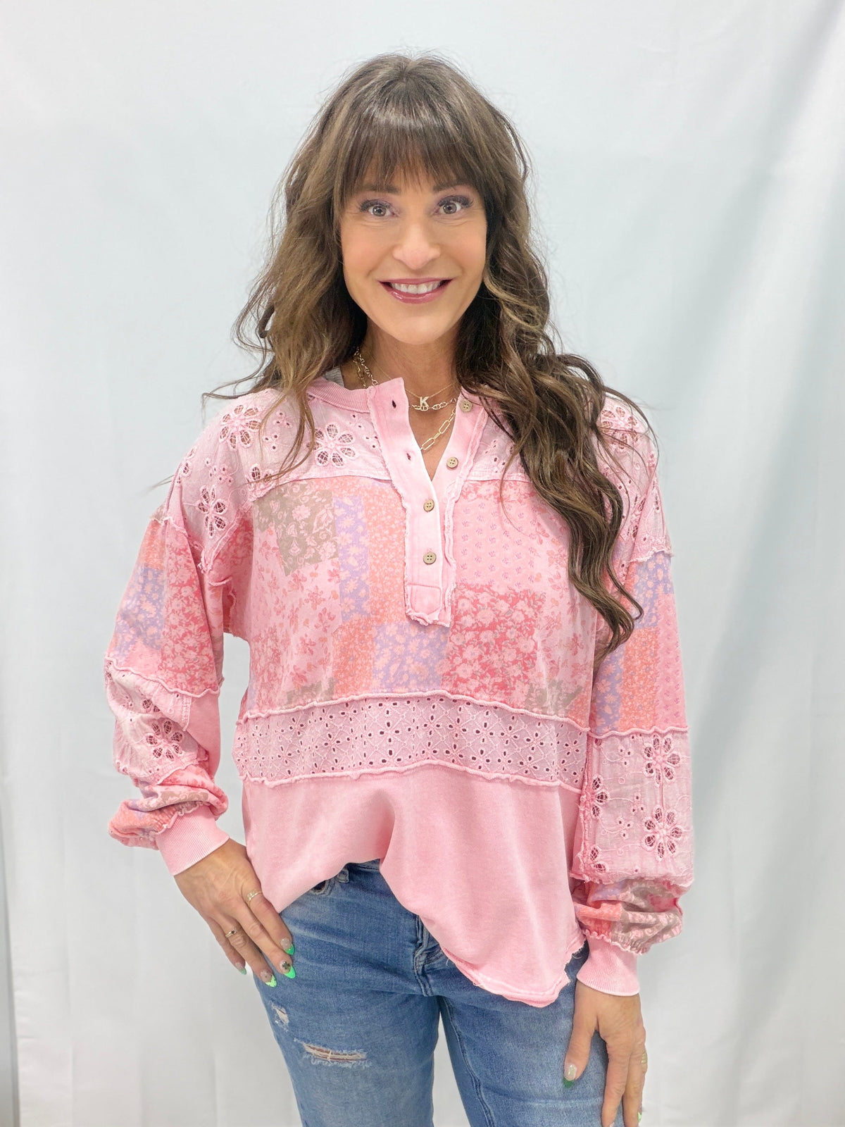 Wildflower Whisper Patch Top In 4 Colors