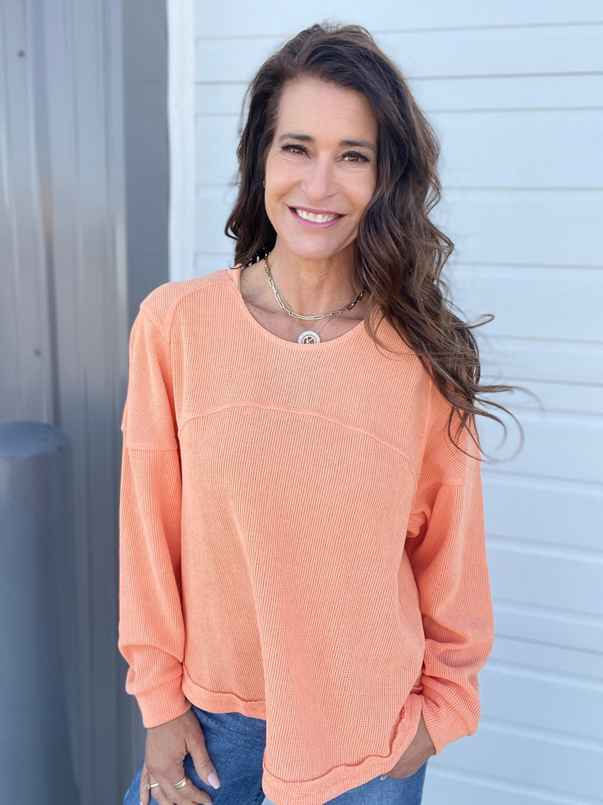 Stick Season Long Sleeve Soft Knit Top In 2 Colors