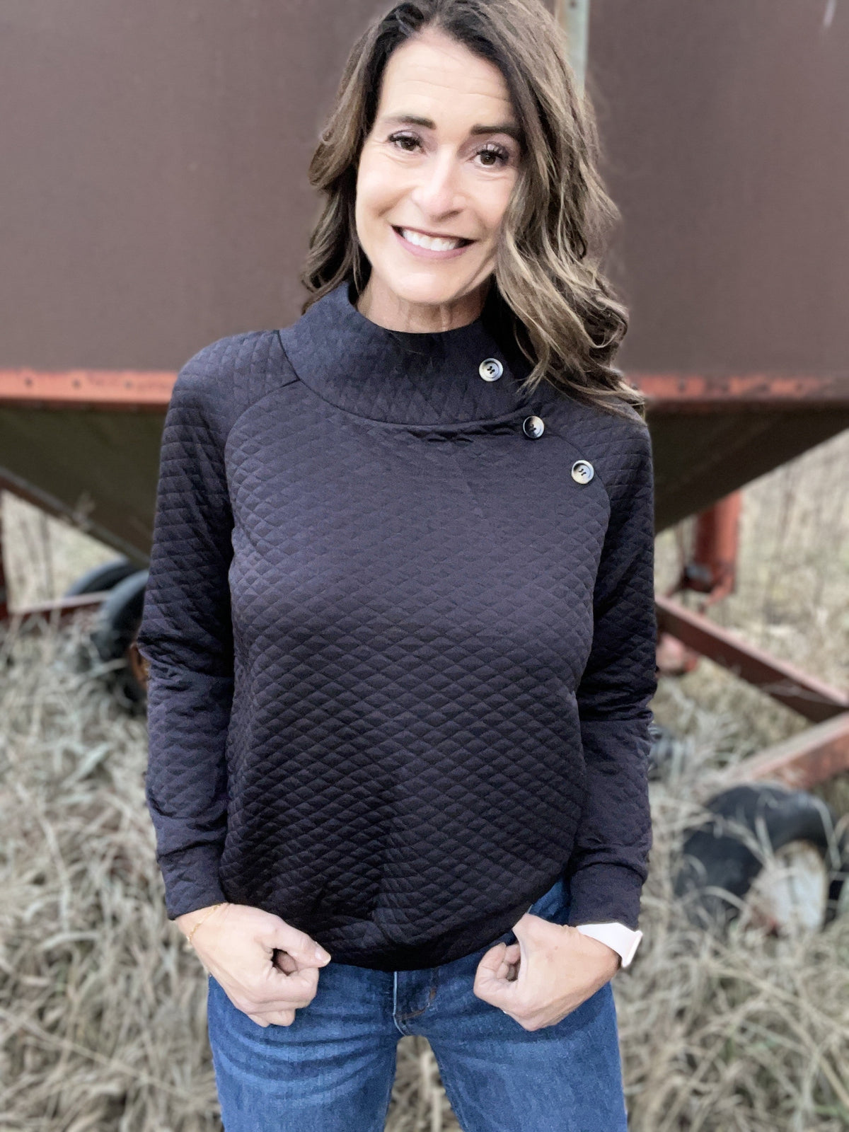 Button Up Buttercup Quilted Detail Top *Final Sale*