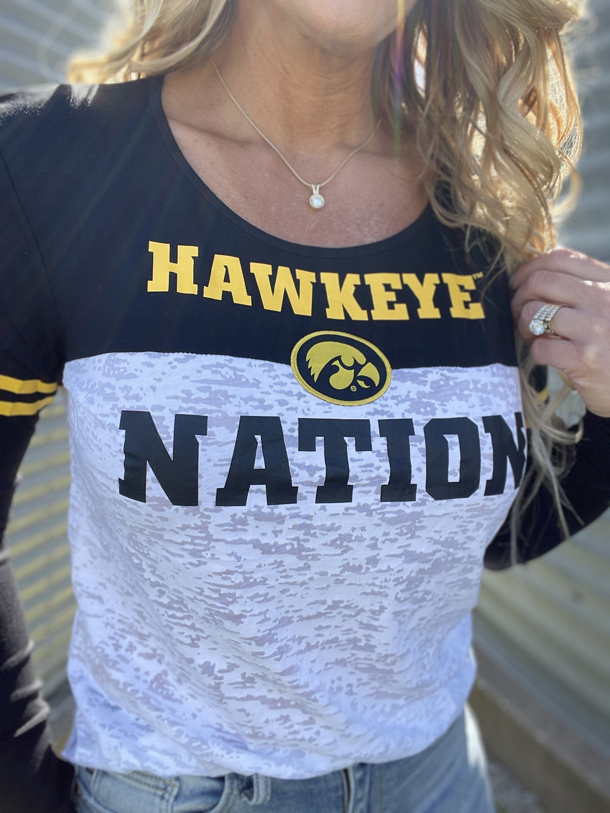 IOWA Hawkeye Nation Ringer LS Tee