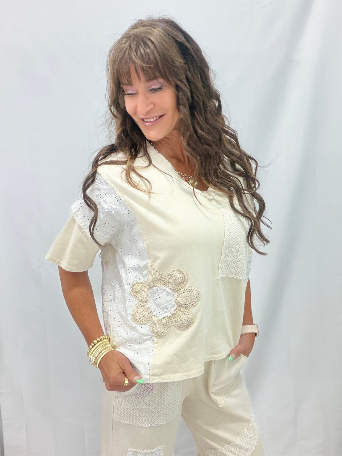 Beyond Your View Patchwork Blouse In 3 Colors