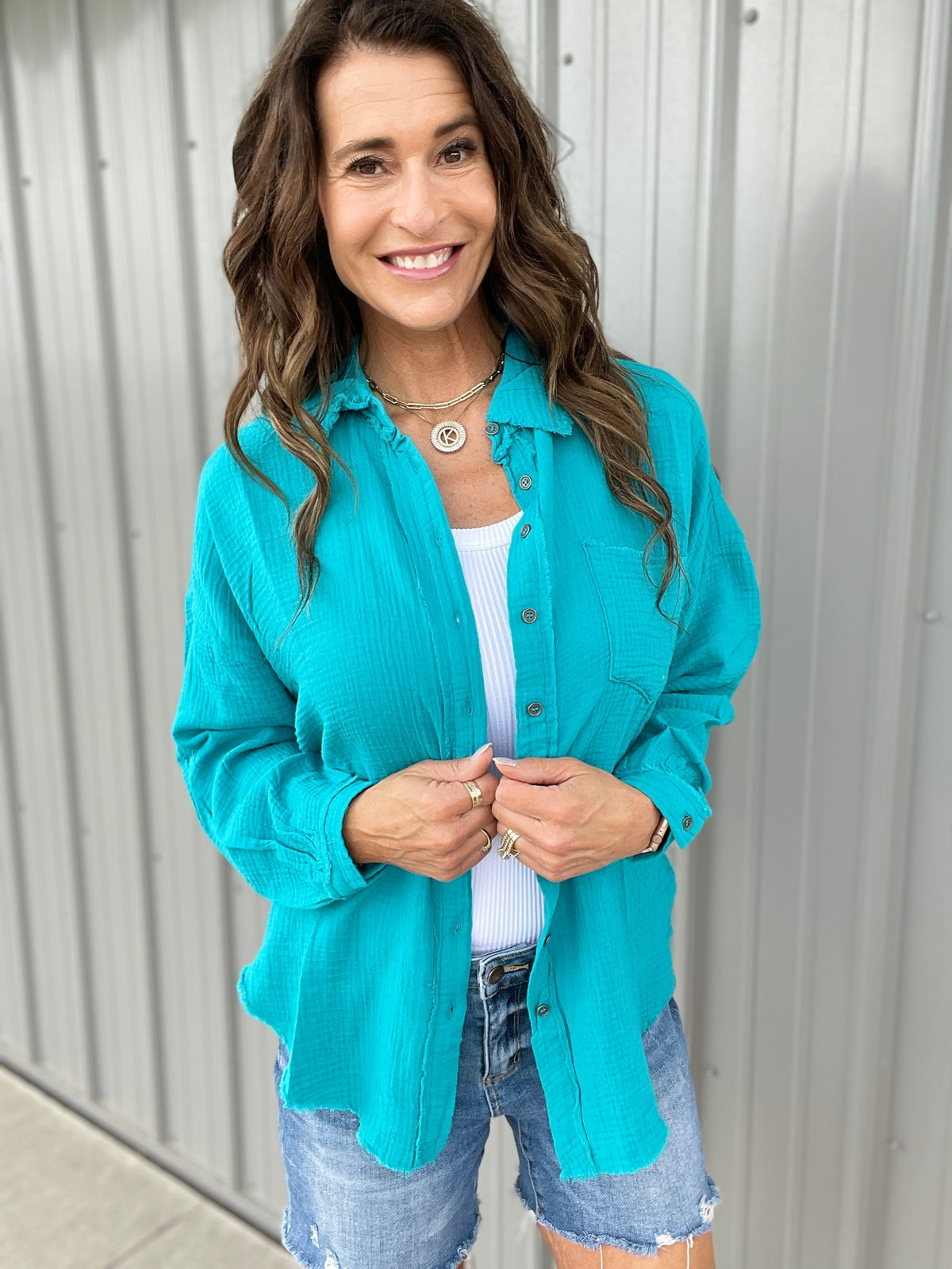 Waiting On You Lightweight Long Sleeve Button Down Top in 5 Colors *Final Sale*