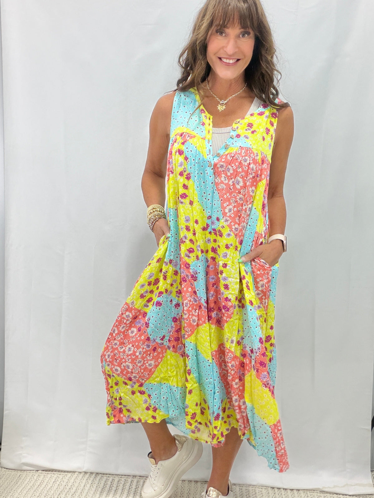 Out Of Office Mood Patchwork Wide Leg Jumpsuit In 2 Colors