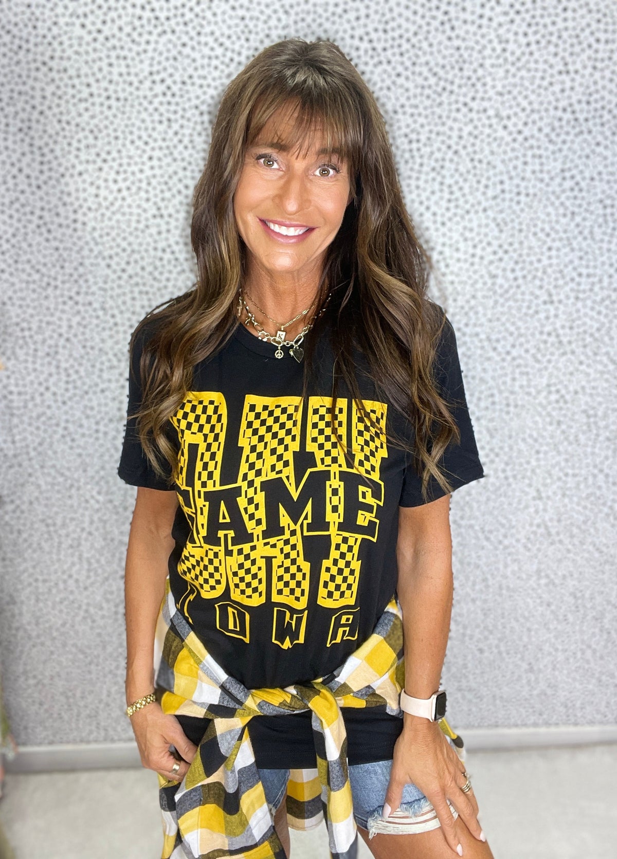 Iowa Checkered Game Day Tee
