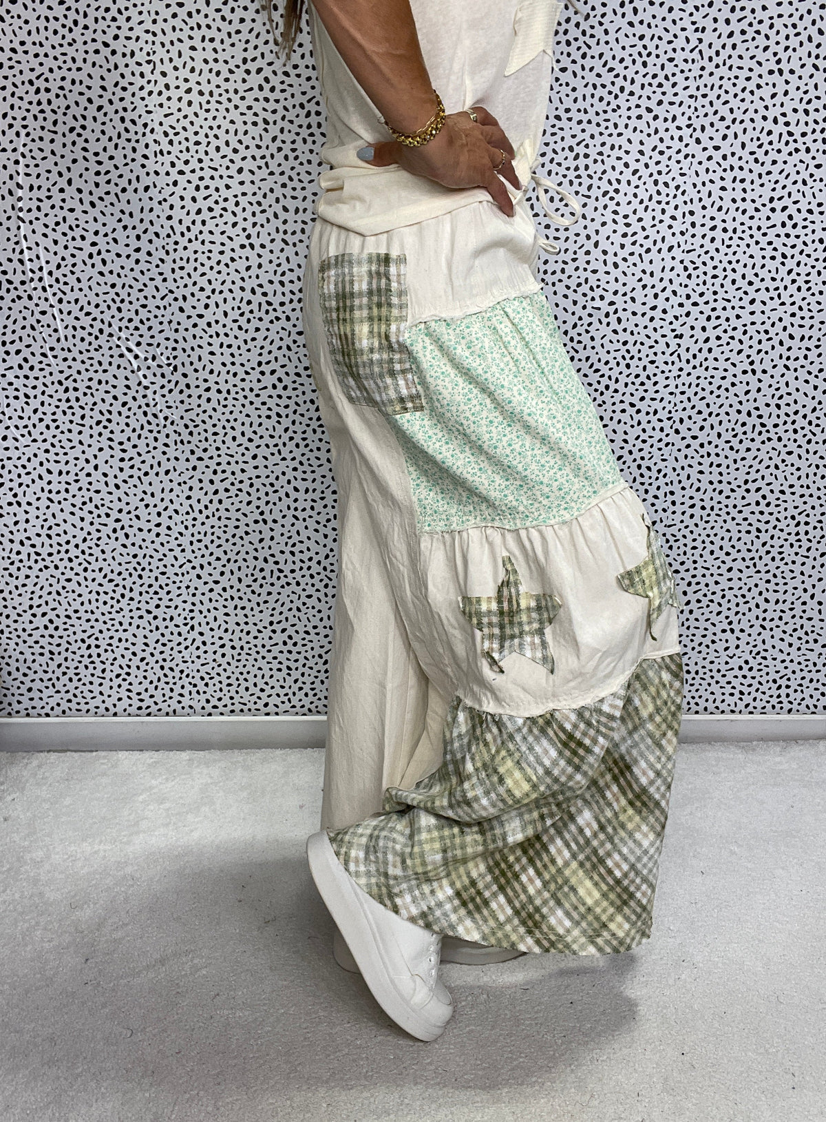 POL Patchwork Stardust Wide Leg Pants In 4 Colors
