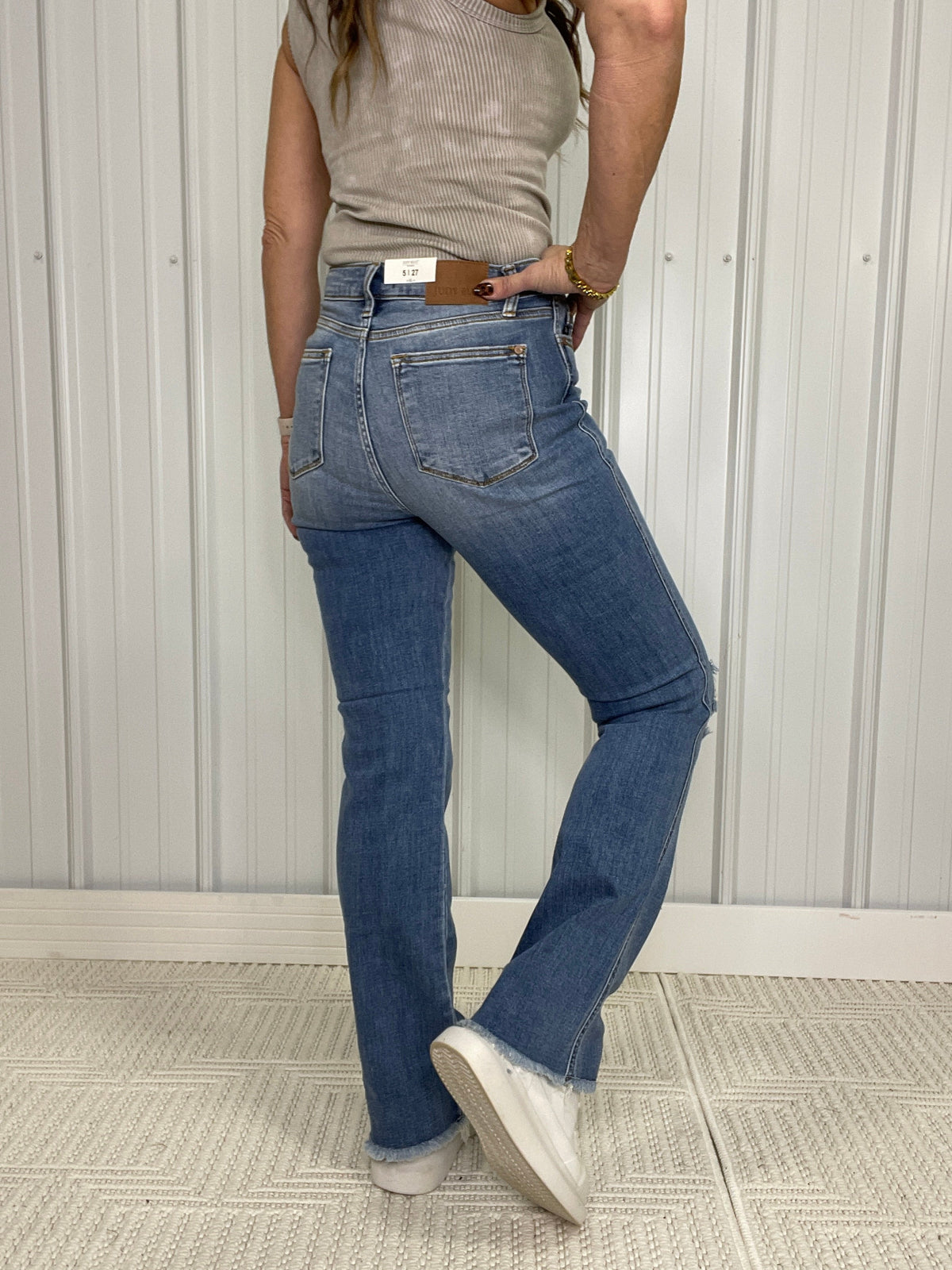 Judy Blue Kolby High Waist Frey Bootcut Jeans 542