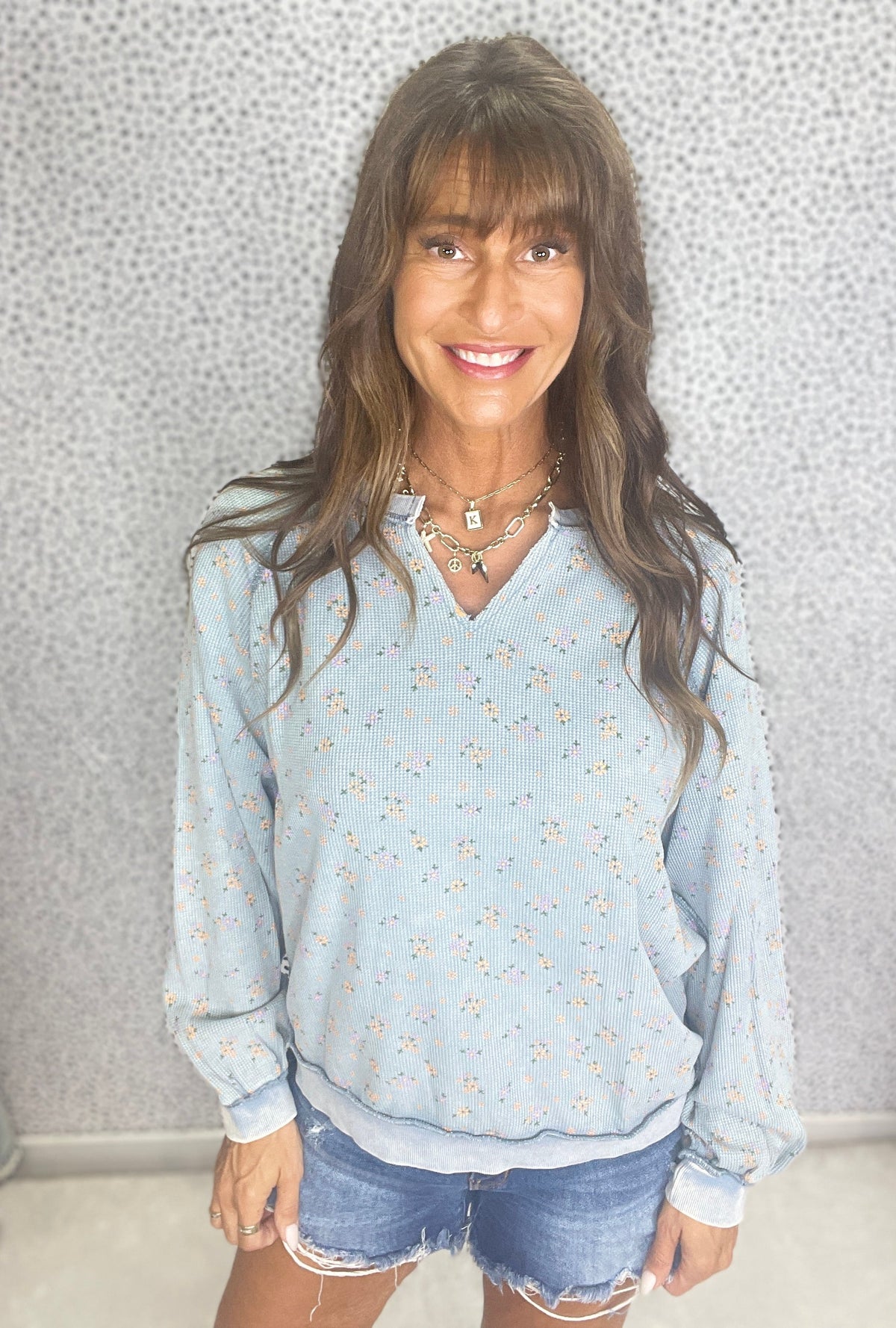 Days Are Getting Long Printed Thermal Long Sleeve Top In 3 Colors