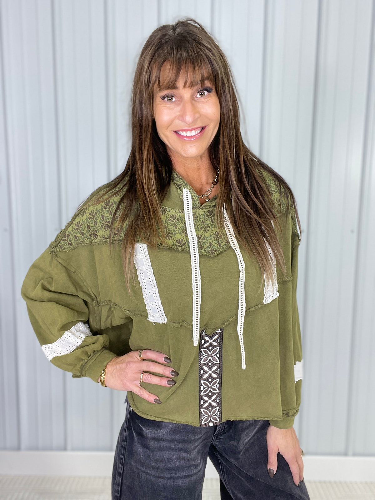POL Boho Days Balloon Sleeve Hoodie In 2 Colors