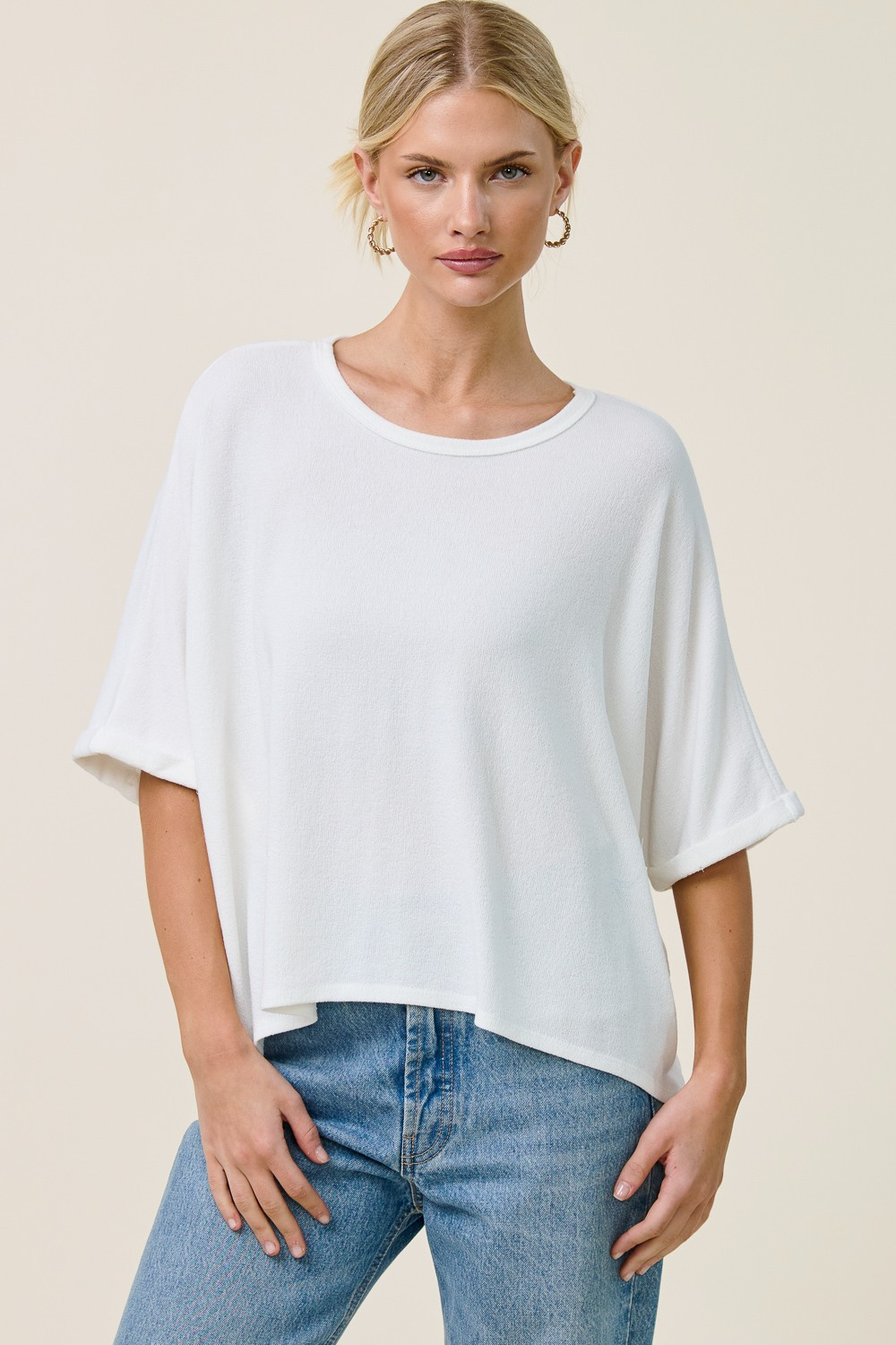 Pre-Order Hi-Low Crepe Hacci Top In 3 Colors *Final Sale*