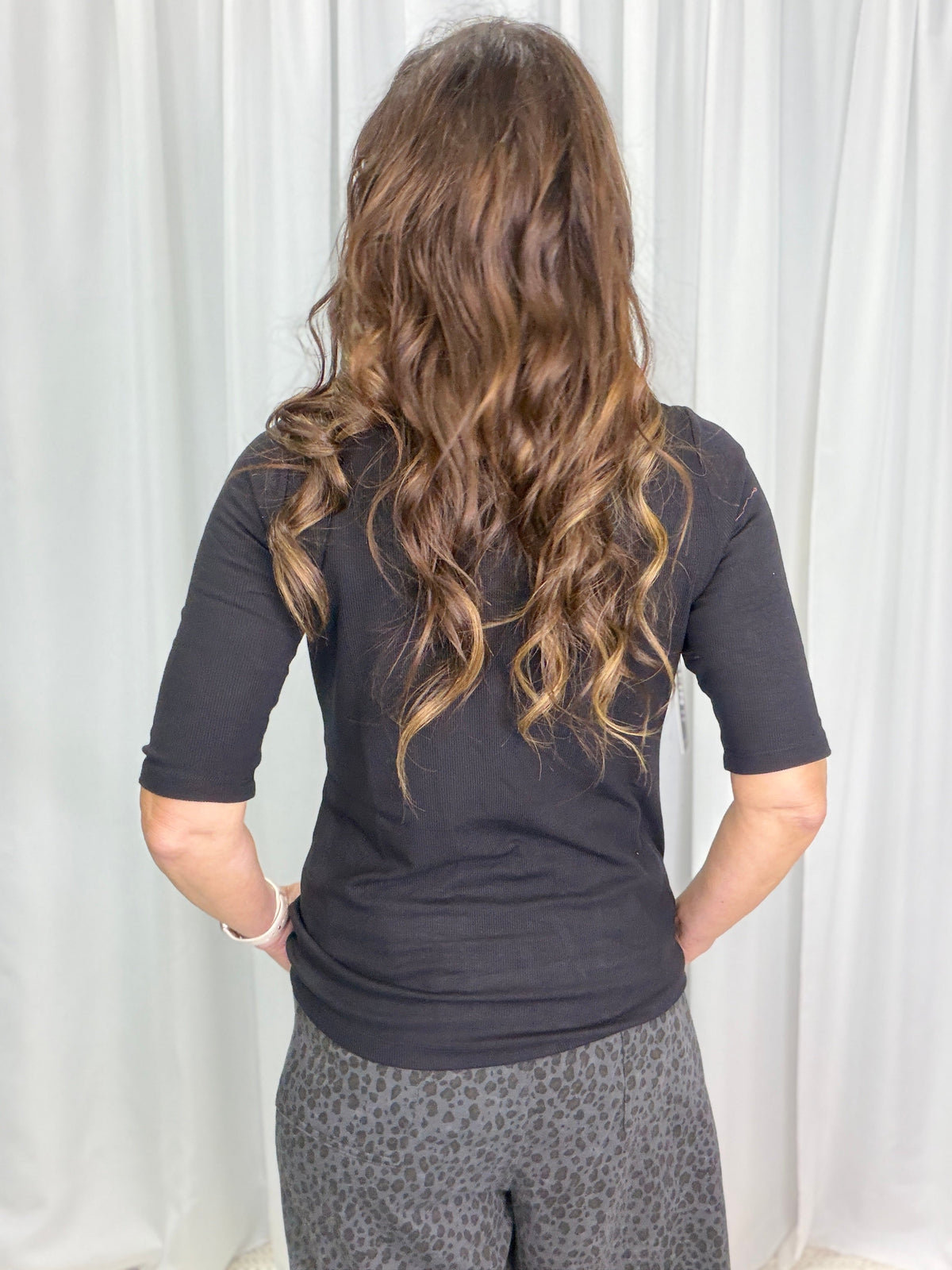 Grace Ribbed Reversable V-Neck Or Round Neck Top in 2 Colors