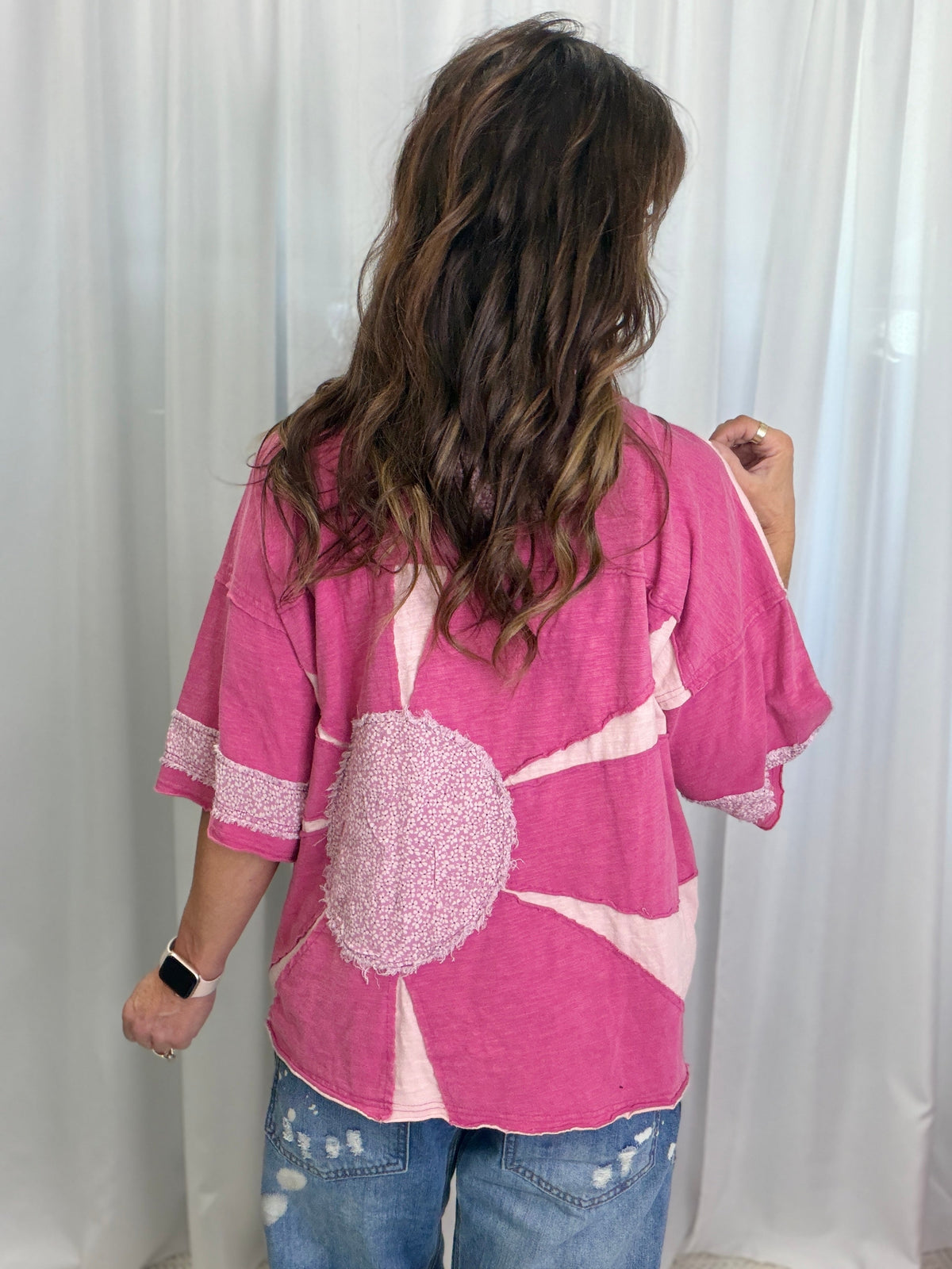 Oli & Hali Floral Punch Daisy Patch Top In 2 colors