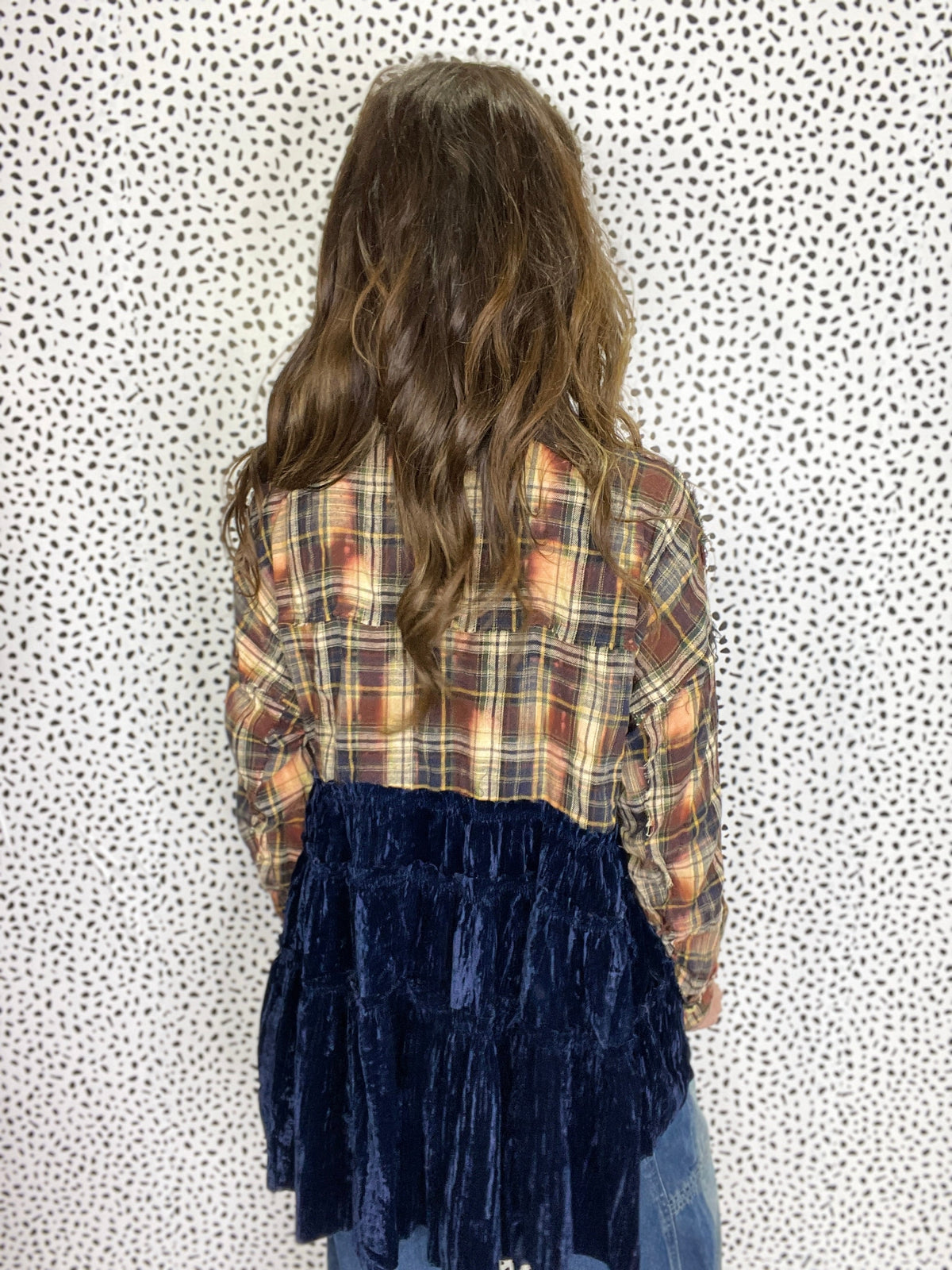 Oli & Hali Delicate Embrace Bleach Plaid Shirt In 2 Colors