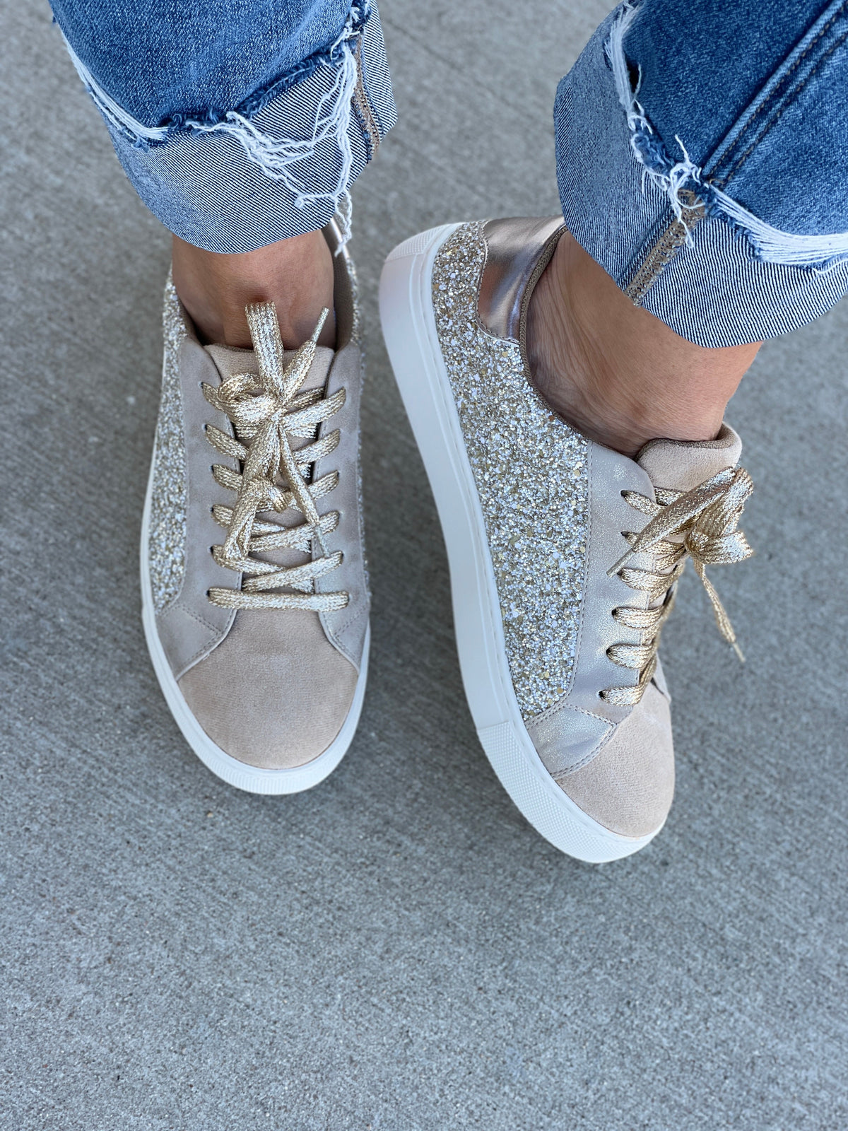 Corkys Dazzle Sneaker In Gold *Final Sale*