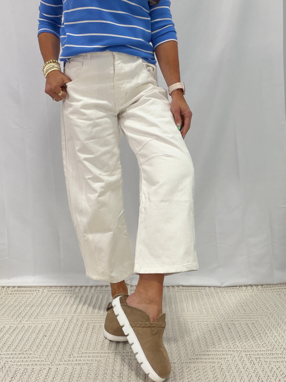 Feeling Deep In My Soul Barrel Jeans In White