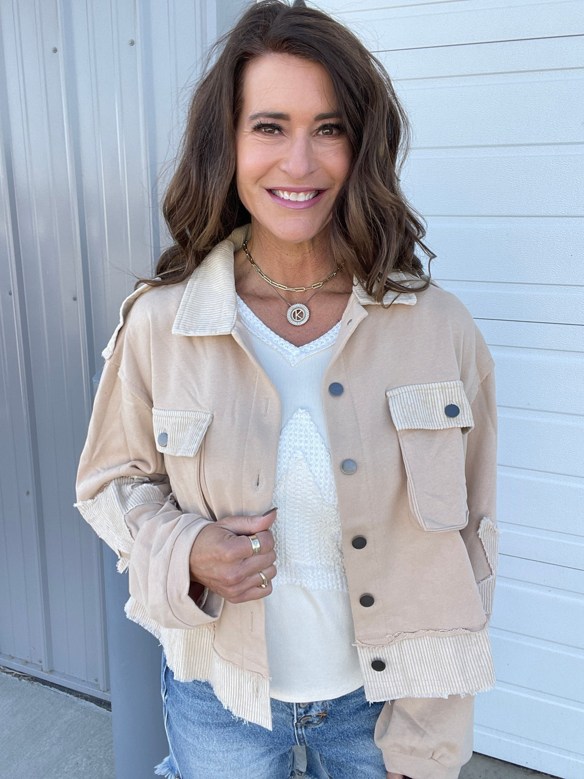POL Starlight Glow Oversized Star Patch Jacket In 3 Colors *Final Sale*