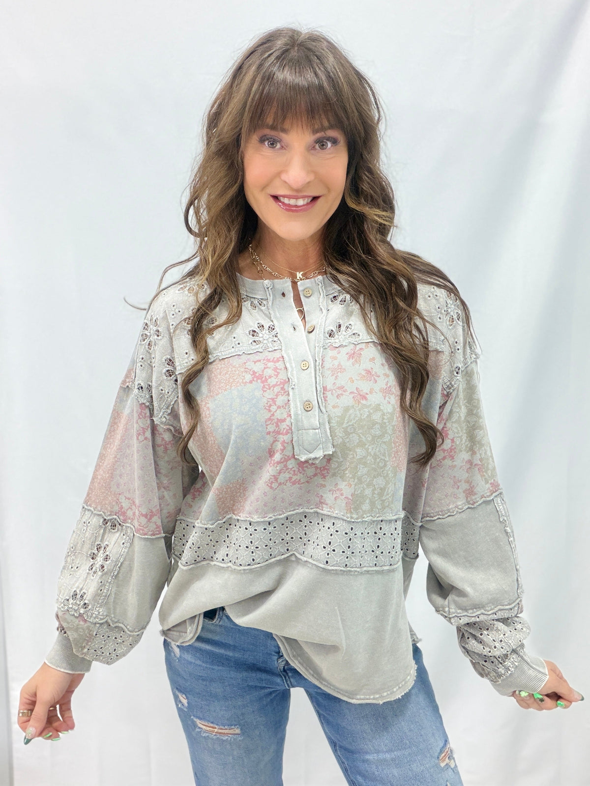 Wildflower Whisper Patch Top In 4 Colors