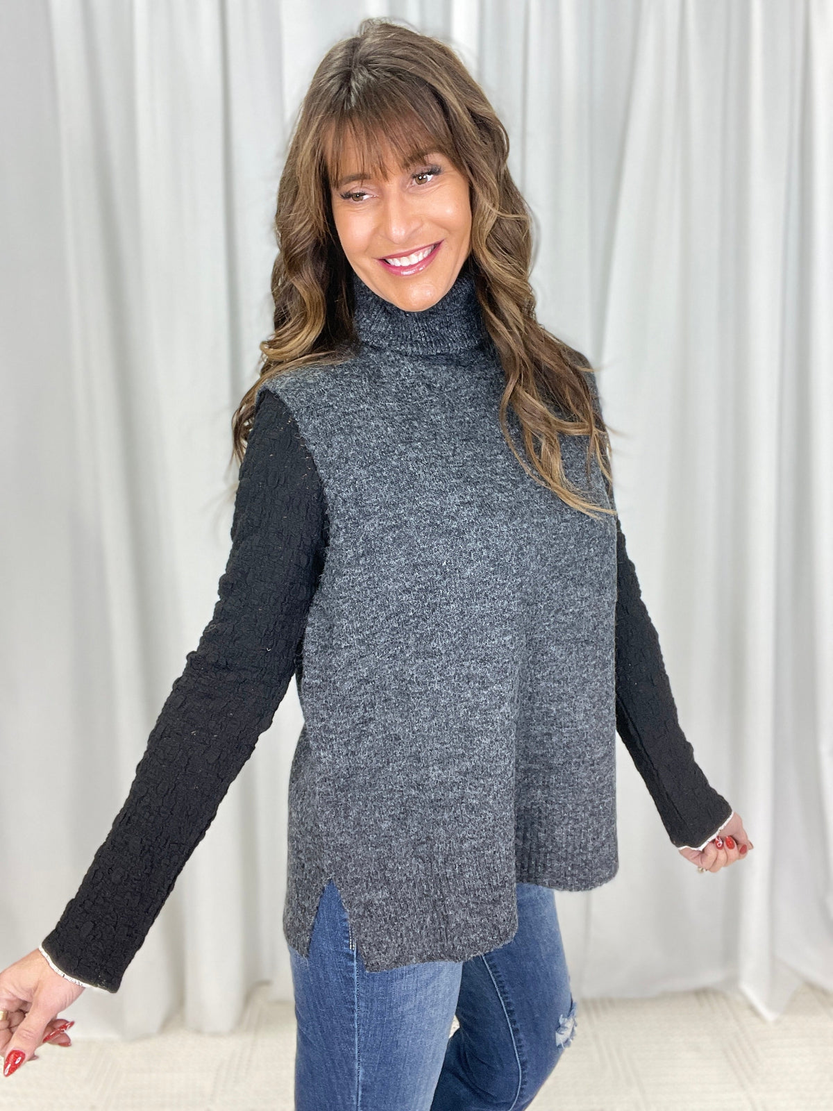 Let's Stay In Turtle Neck Sweater Vest In 2 Colors *Final Sale*