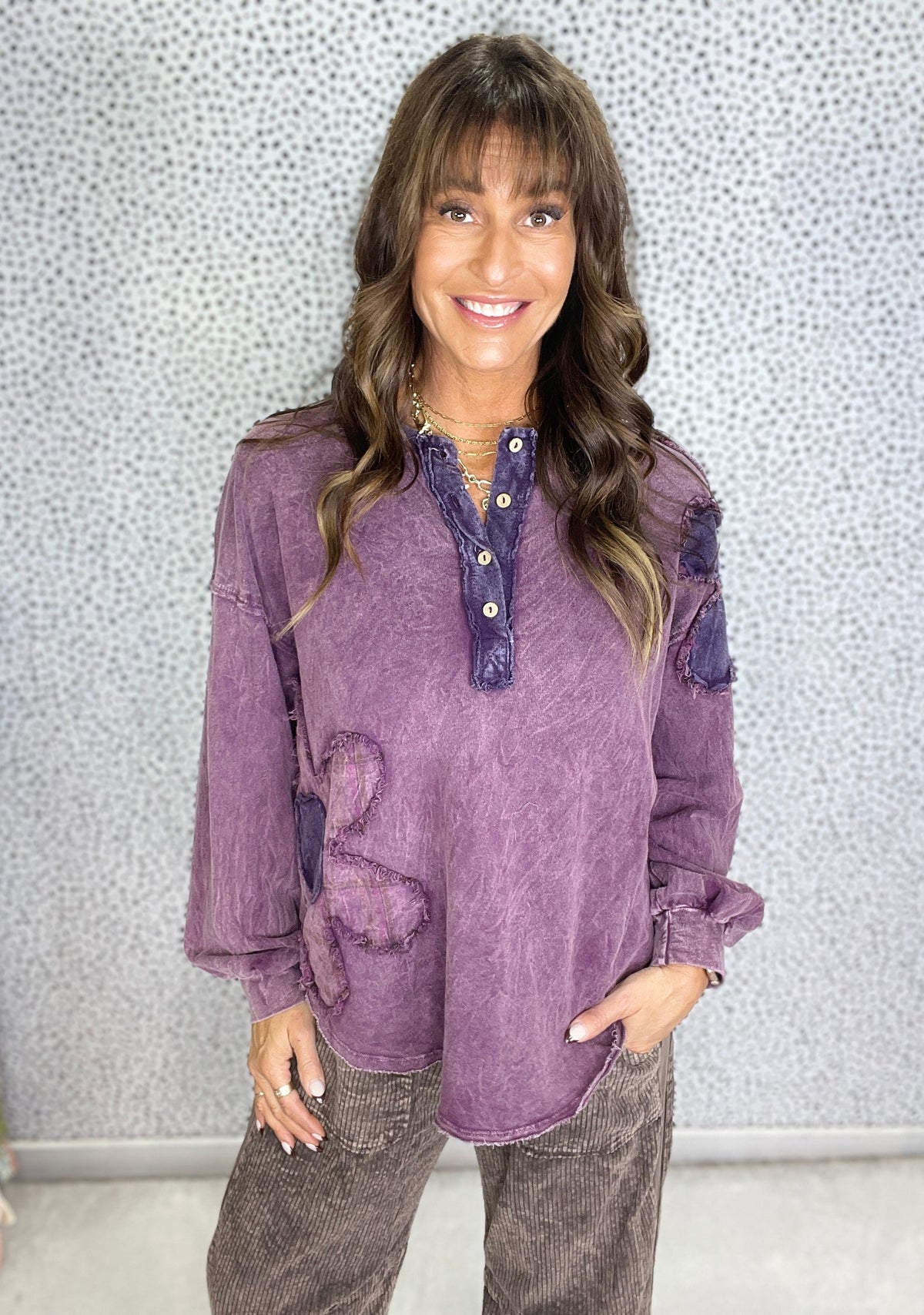 Boho Bloom Henley Top In 5 Colors