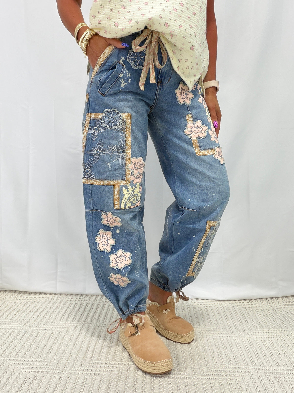 Oli & Hali Garden Luxe Drawstring Waist Jeans